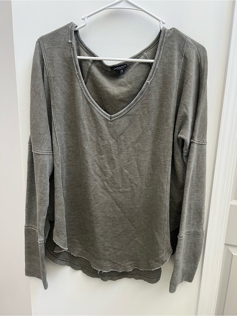 Lucky Brand Women’s Faded Green Long Sleeve Top Size L
